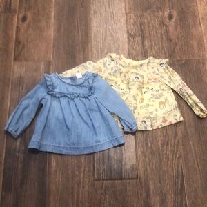 Baby Gap Snow White and Chambray Top 6-12m